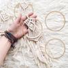 TEHAUX 12pcs 4inch Wooden Bamboo Floral Hoop, Mini Wreath Wooden Hoops Round Wreath Rings Macrame Supplies Embroidery Hoop for DIY Dream Catcher,