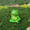 Cartoon Mini Frog Sculpture Resin Crafts Animal Fishing Sculpture  Outdoor Courtyard Pond