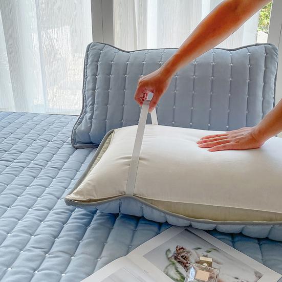 Наволочка-протектор с резинками, дорожная наволочка, противоскользящая стеганая вафельная наволочка