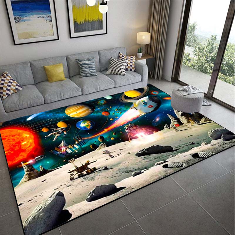 Space Planet Rug Starry Sky Carpet In The Living Room Rug Illusion Rug Home Decor Bedroom Mat Children Carpet Area Rug