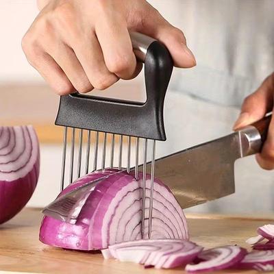 Гаджет из нержавеющей стали для нарезки лука и отбивания мяса