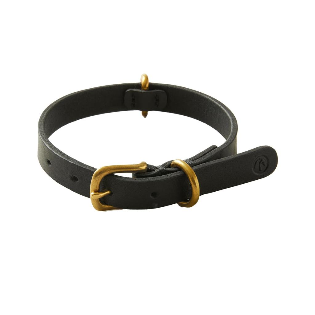 We Original All Leather Collar Black GOOD MANNERS DOG SERIES - (L) /