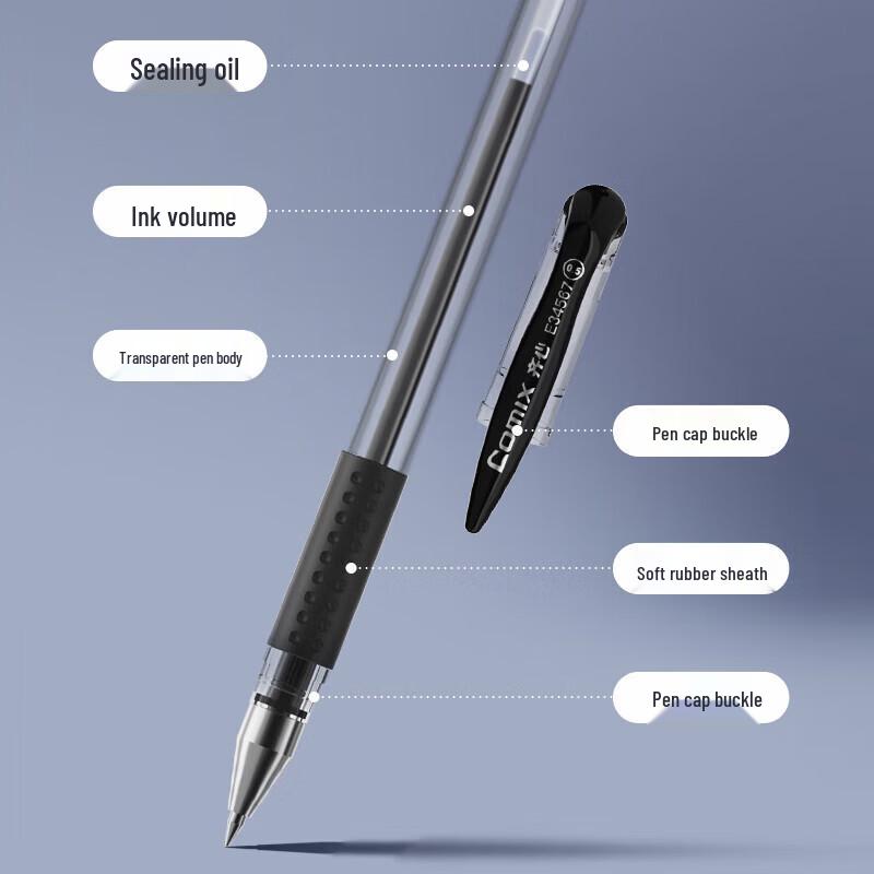 Гелевая ручка JY 0,5 мм черная с мягкой грип-зоной