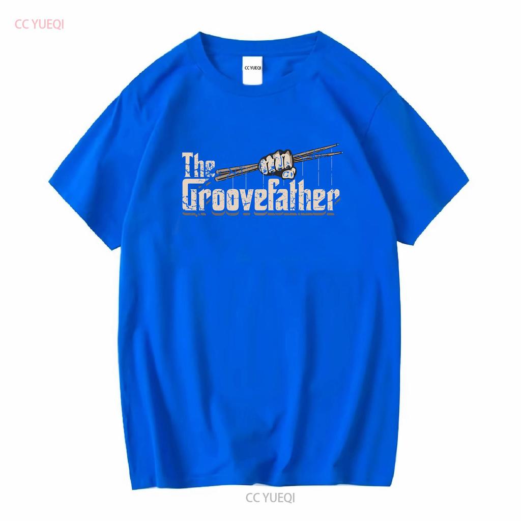 Nwt The Groovefather Vintage Drums Lover T Shirt Long Sleeves Vintage Washed Graphic Stylish Stretched Homme Designer Clothes