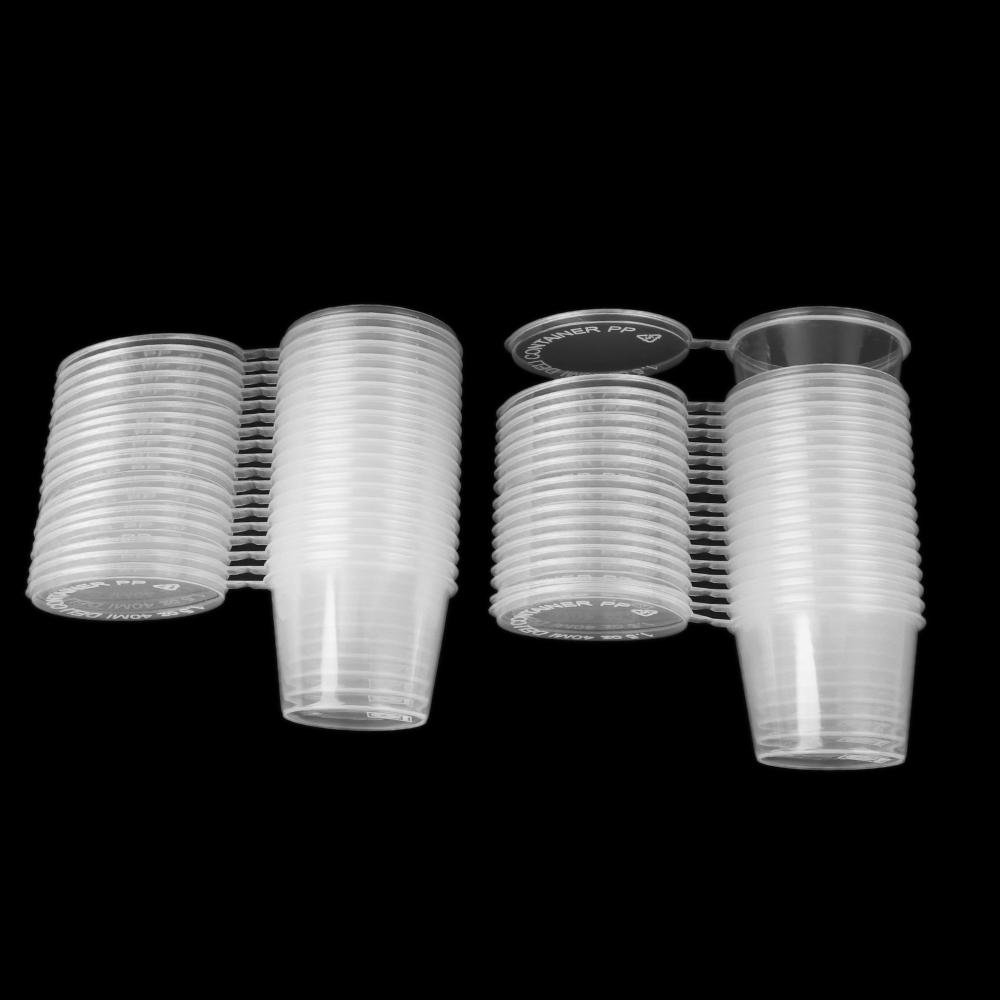30Pcs Small Plastic Takeaway Food Containers Pigment Paint Box Sauce Cup Palette