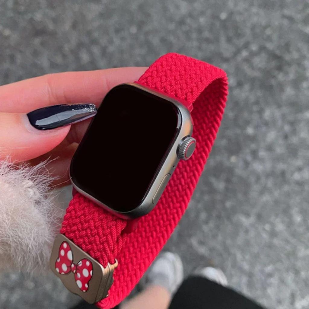 Мультяшный милый ремешок с бантиком на магнитной застежке для ремешка Apple Watch Ultra2 49 мм 45 мм 44 41 42 Correa для iWatch Series 10 9 8 SE 7 6