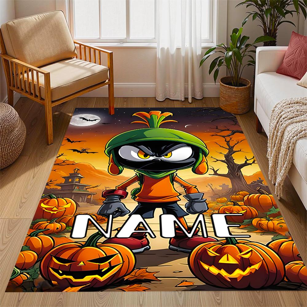Looney Floral Friends Art Customized Name Area Rug Suitable for Balcony Entryway Outdoor Playrooms Anti-slip Rug Office home decor Birthday/Christmas