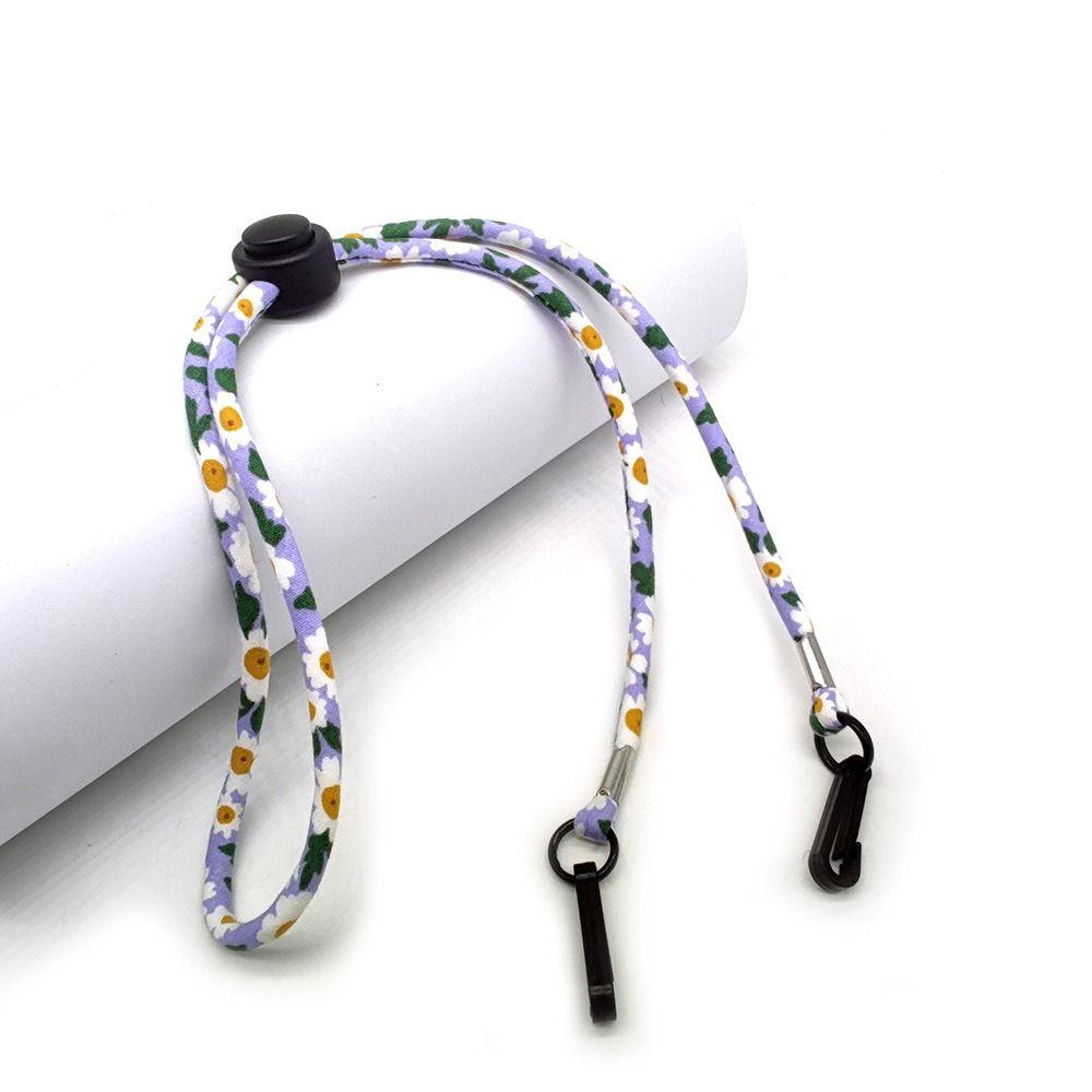 Two Hooks Windproof Hat Strap Flower Pattern Hat Retainer Fashion Hat Chin Cord  Sunhat