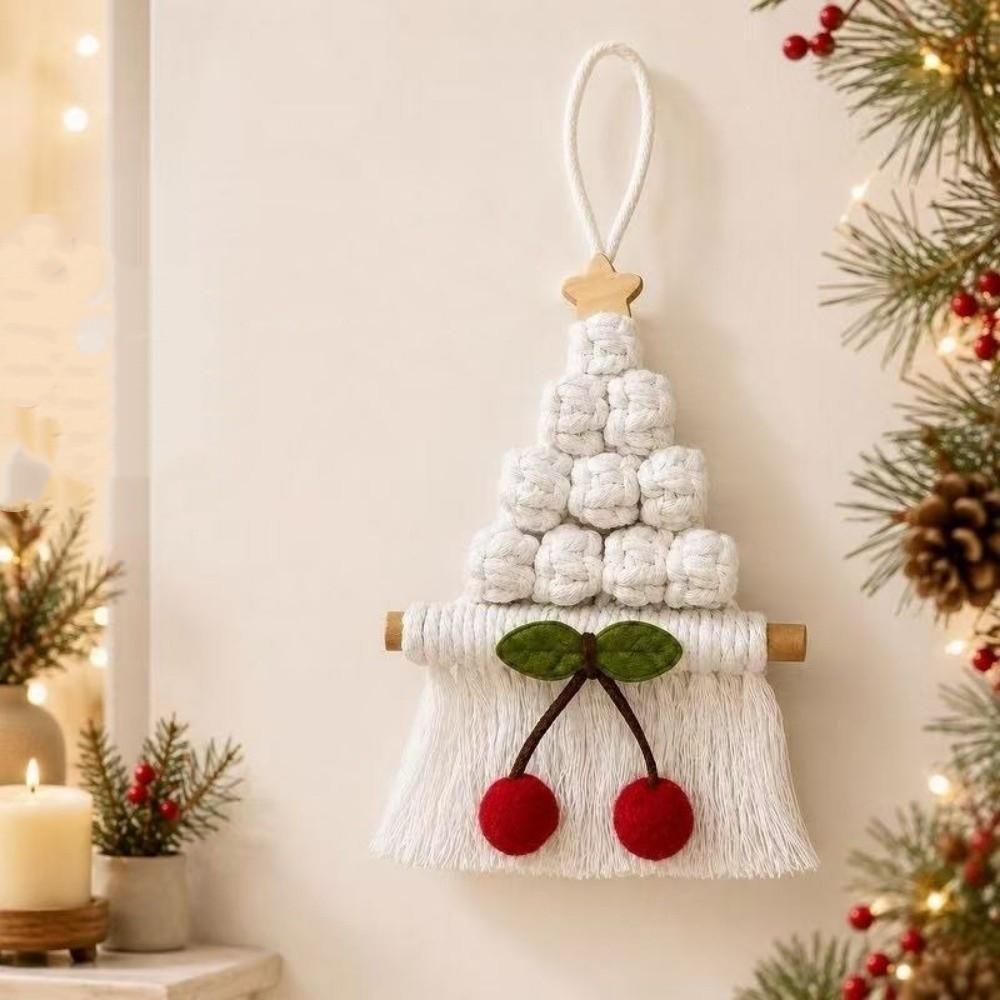 Tassel Design Xmas Tree Hanging Pendant Cotton Christmas Wall Pendant Home Christmas Decor
