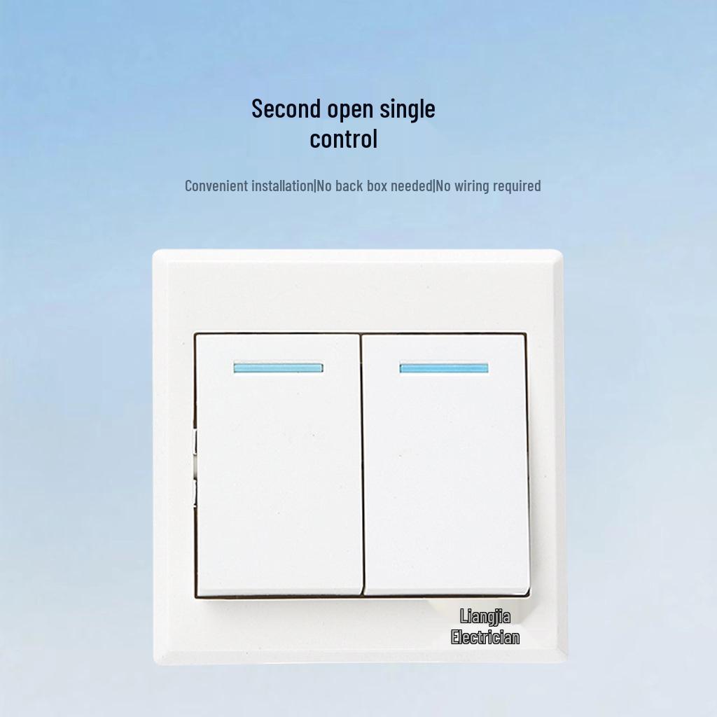 Double Gang Single Pole Surface-Mounted Wall Switch & Socket Panel