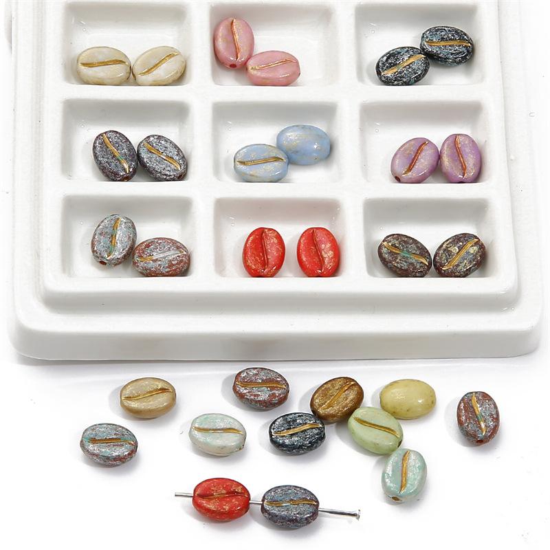 Бусины для браслета ручной работы 8x10 мм Акриловые кофейные зерна Бусины-рассыпки Аксессуары для самостоятельного изготовления Бусины для браслетов Нитки для браслетов Разделительные бусины