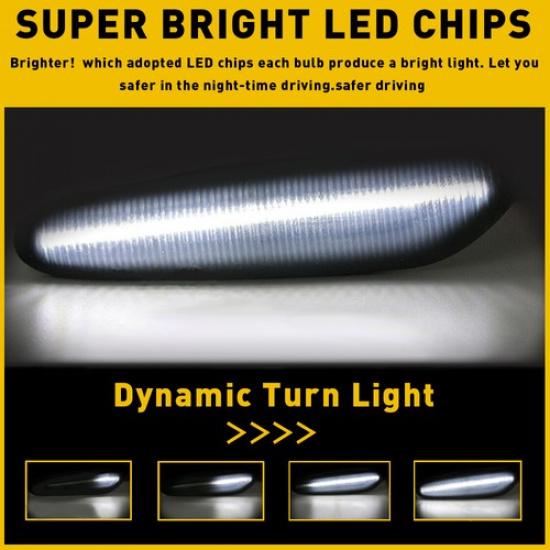Smoked LED Side Marker Light Signal Turn Sequential for BMW X1 X3 325i 328i 335i