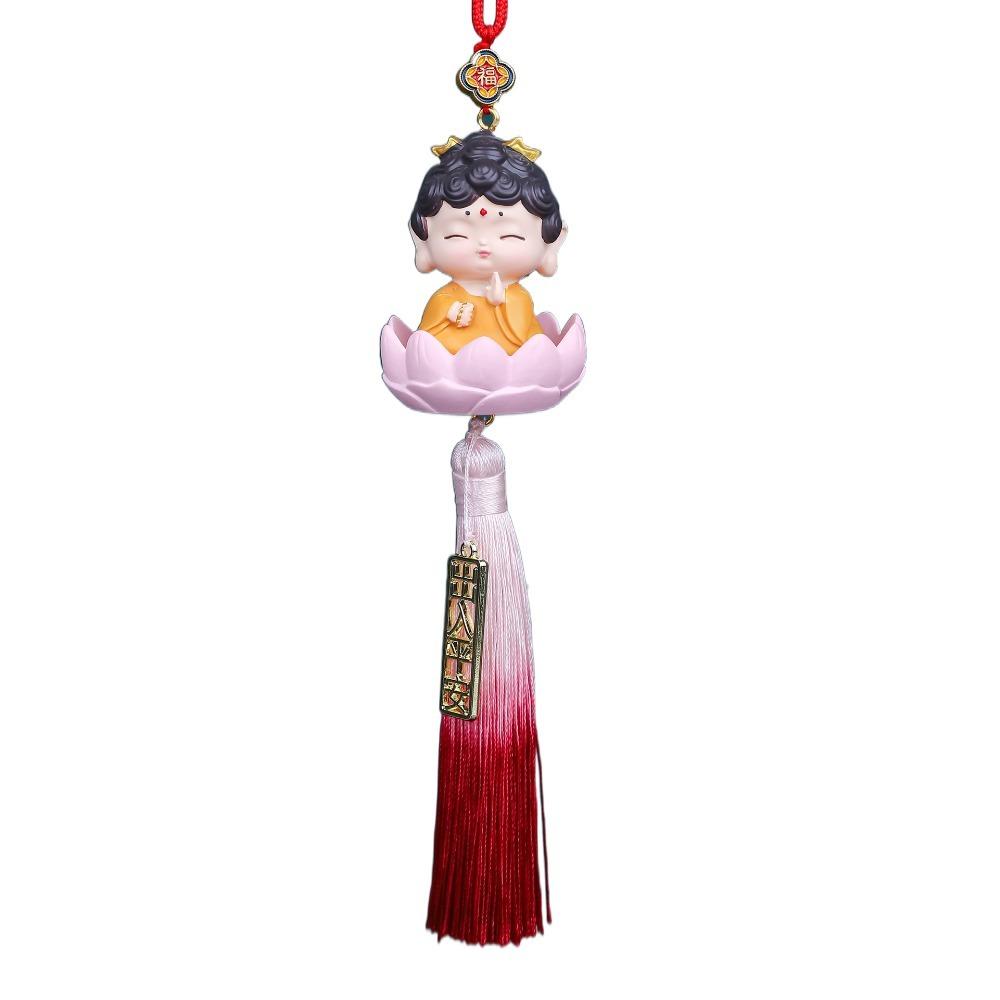 Мини-статуэтки Будды в китайском стиле из смолы, мультяшные фигурки Будды, домашний декор