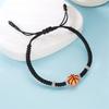 Football Baseball Basketball Charm Bracelet for Men Women Simple Adjutable Black Rope Braided Bracelet Boys Sports Lover Gift