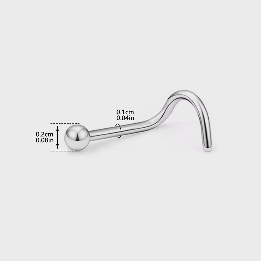 Смешанные носовые гвоздики и изогнутые крючковые кольца из нержавеющей стали 316