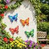 With Tool-Free Hook Butterfly Wall Art Decor Colorful Metal Butterfly Outdoor Sculpture  Yard