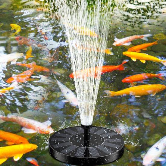 Solar Fountain Pump Kit Solar Powered Bird Bath Fountain with 6 Spray Nozzles Floating Solar Fountain Pump for Pond Pool Bird Bath