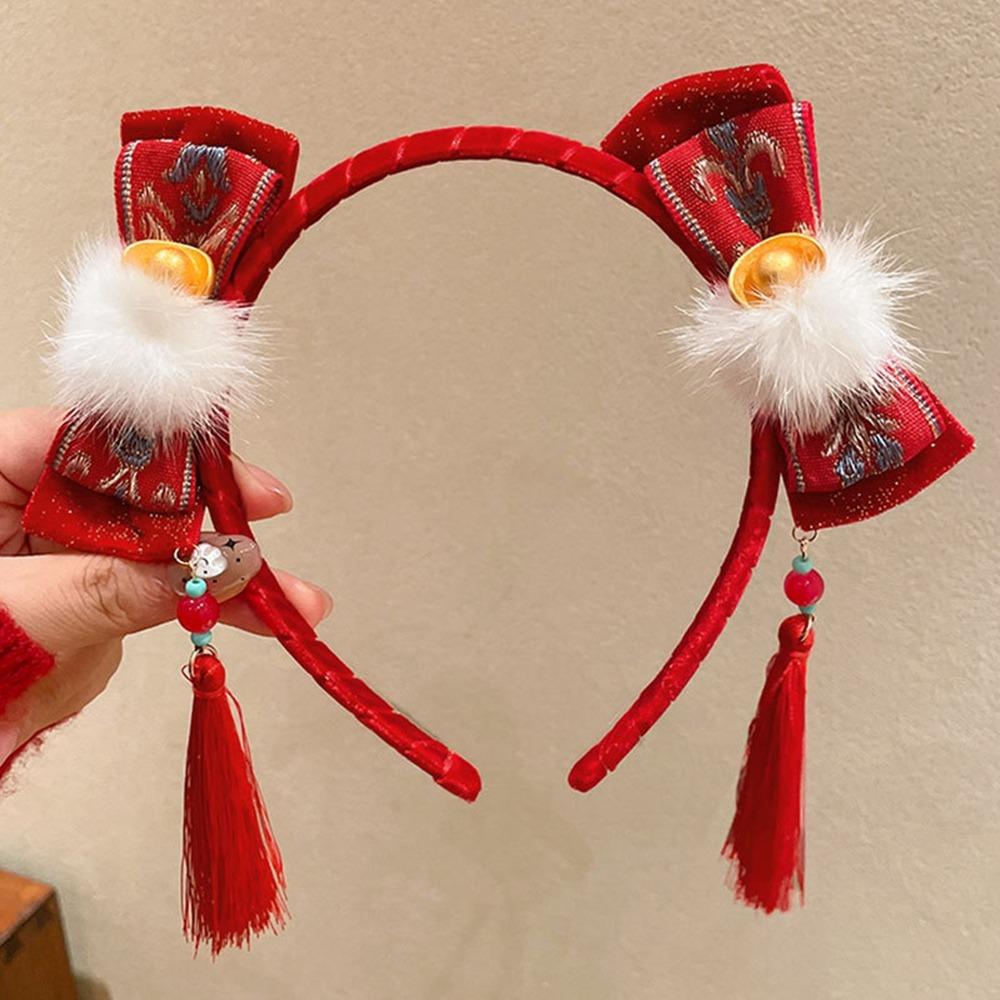 Головной убор с кисточками, китайский новогодний головной убор, косичка для волос, палочки для волос Hanfu, детский парик, повязка на голову, дети