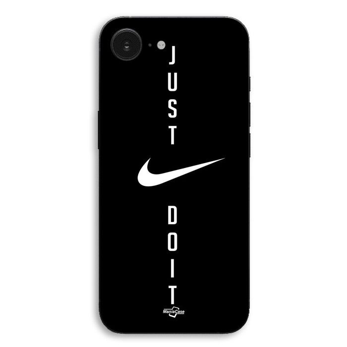 Чехол Для iPhone 17e Логотип Nike Just do it черный фон Maniacase