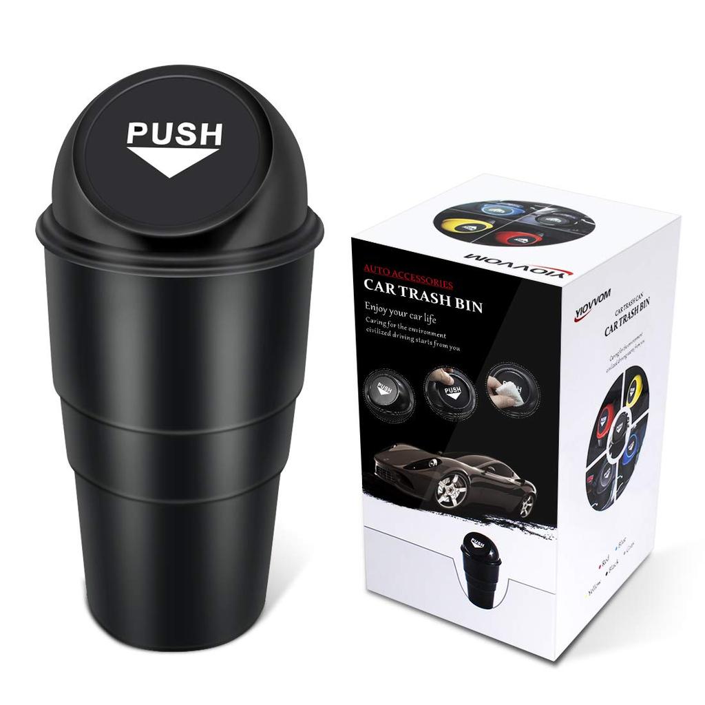 Cup Holder Trash Can, Leakproof Car Trash Can with Lid, Trash Bin for Car Accessories, Mini Garbage Bin Organizer for Automotive Office Home Kitchen,