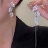 Fashion Glamour Elegant Glitter Leaf Tassel Earrings for Women Girls Jewelry Party Gifts