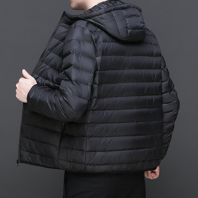 Высококачественная легкая куртка-пуховик, не скатывается, мужская зимняя с капюшоном, новая, легкая, гарантия
