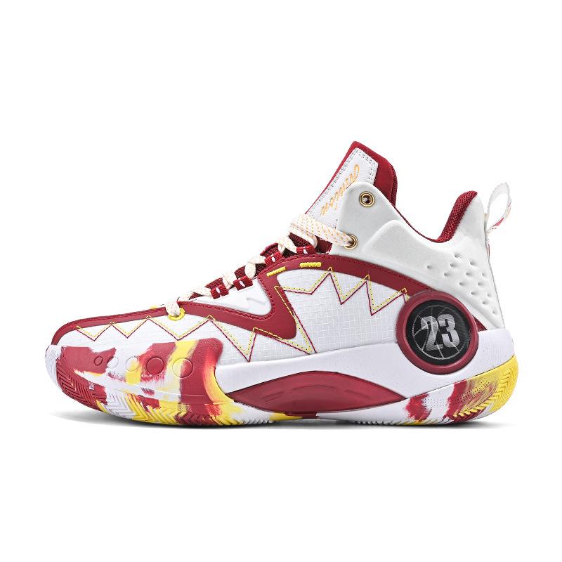Sneakers breathable fly-woven basketball shoes wear-resistant sneakers actual combat high-top student boots