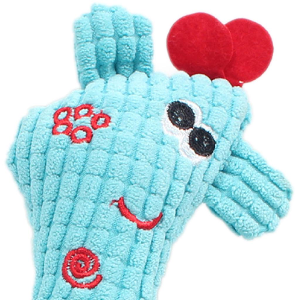 Dog Plush Toy Puppy Chewing Woven Rope Flannel Giraffe Shape Safe Cute for Pet Teeth Cleaning Sky