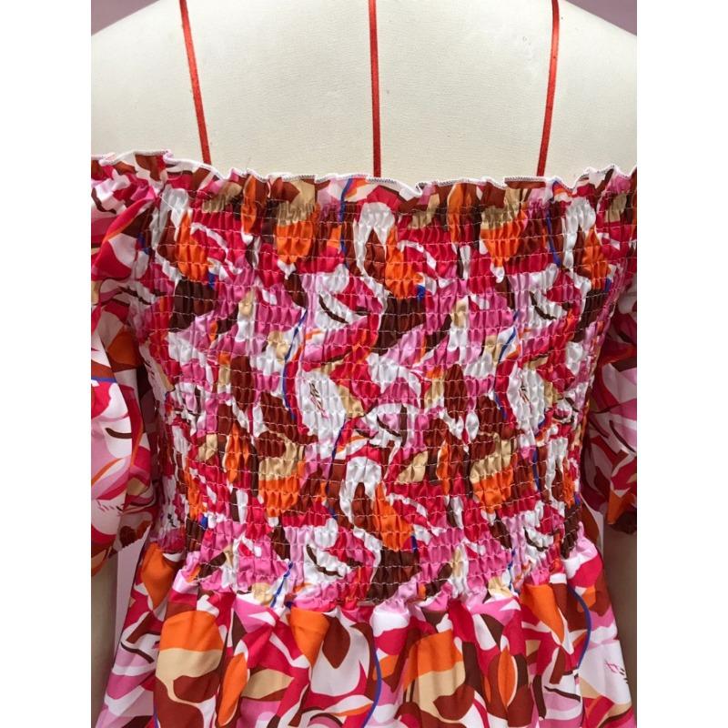 Women's Summer Printed One Shoulder Holiday Sexy Loose Dresses