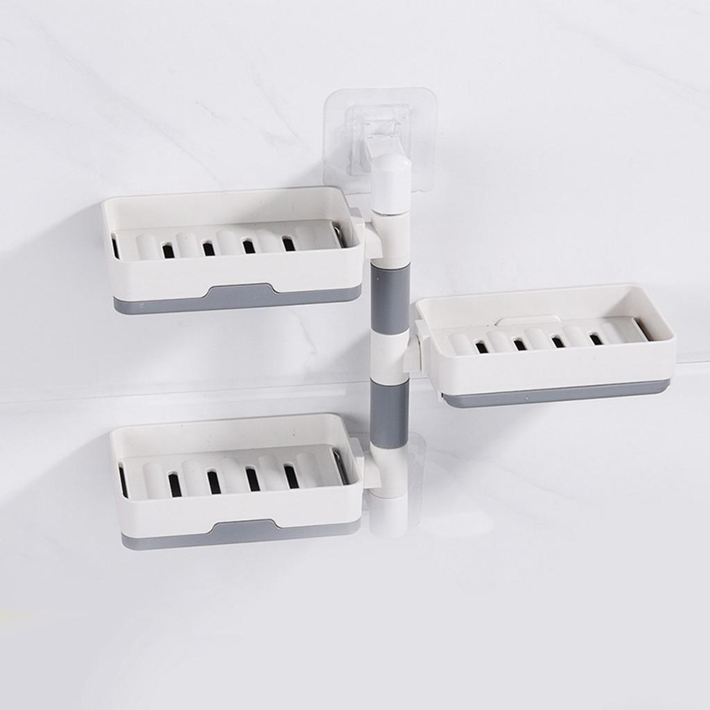 Вращающаяся настенная мыльница, 3 слоя, HIPS, вращающаяся мыльная емкость без перфорации для