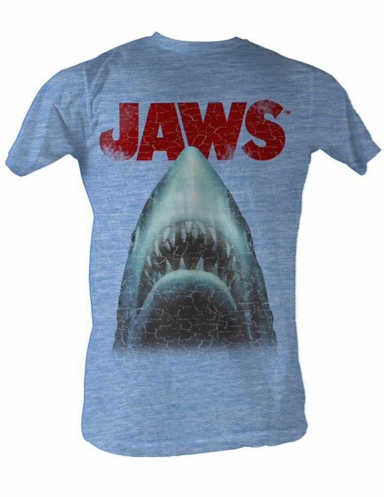 Jaws Stressed Out Light Blue Heather Adult T-Shirt