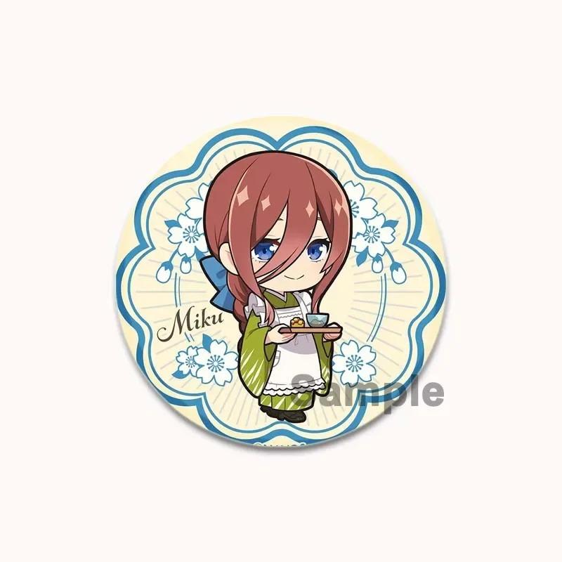 32/44/58MM Anime Ichika Nino Miku Yotsuba Itsuki Badge Cartoon Round DIY Brooch for Clothing Backpack Coat Decorative Accessories