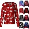 Women's Casual Long-sleeved Single-breasted Christmas Printed Protective Clothing Cardigan Top