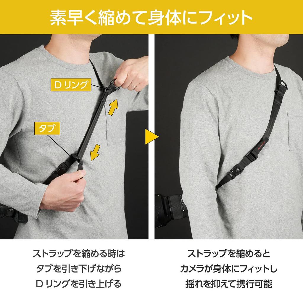 HAKUBA Ремень для крепления Speed Sling 25 AZ 25 мм Регулируемый Черный GW-PRO AMZKST-GWATSS25 Широкий, Эластичный, Ремень для быстрой съемки,