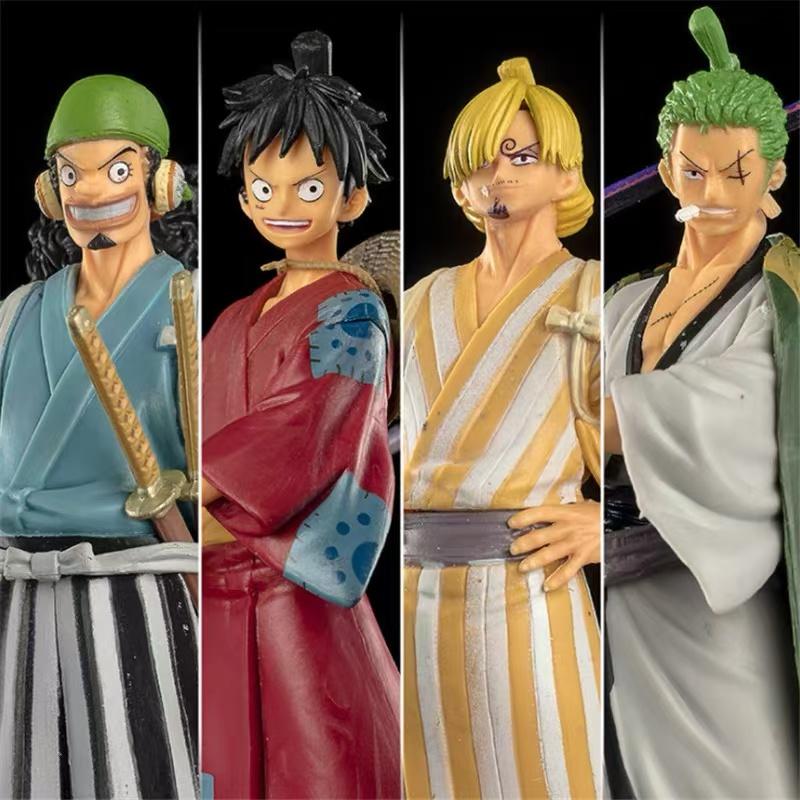 One Piece 17cm Anime Figure Luffy Zoro Chopper Yamato Nami Robin Anime Statue Action Figure Collection Model Kid Toy
