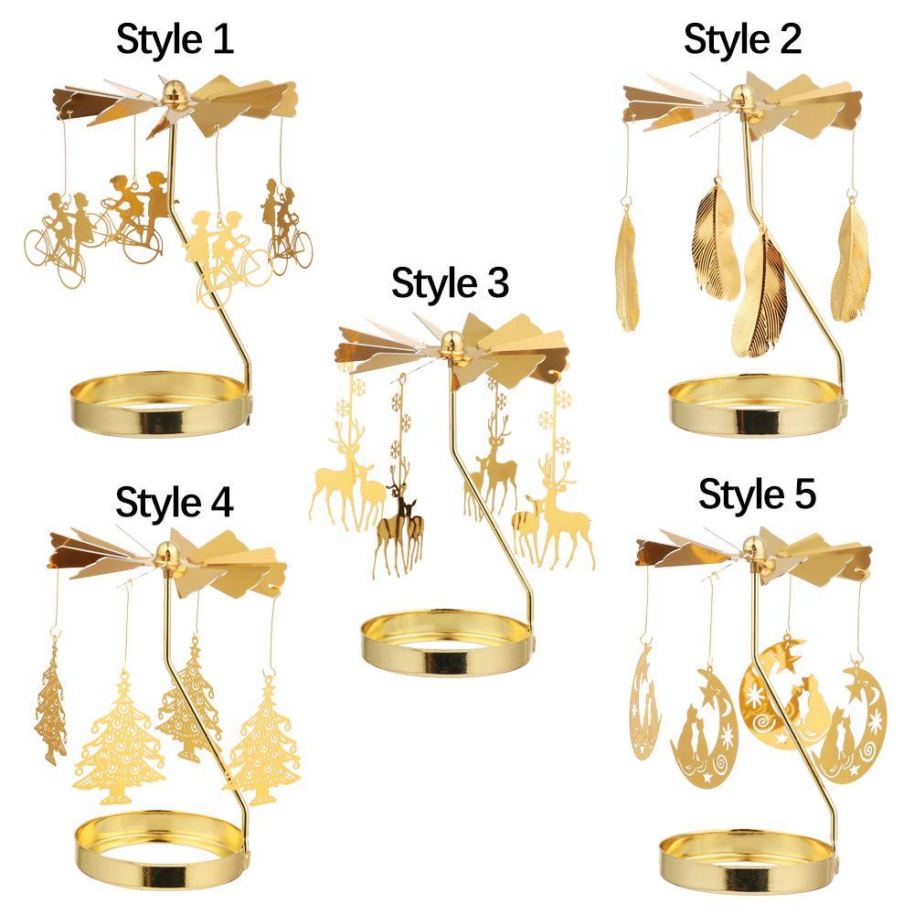 Украшение Рождественские принадлежности Свадьба Романтический вращающийся подсвечник Подсвечники Держатель для свечей