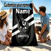 Custom Name Personalized Football Club Print Beach Towel, for Trip Camping Beach Party Home Decor, Birthday Gift for Family & Friends