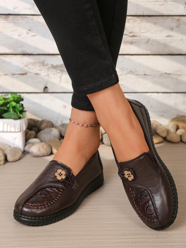 Женские кожаные туфли на плоской подошве, женские лоферы весна-осень, классическая базовая модель, мамины туфли, нескользящие и удобные