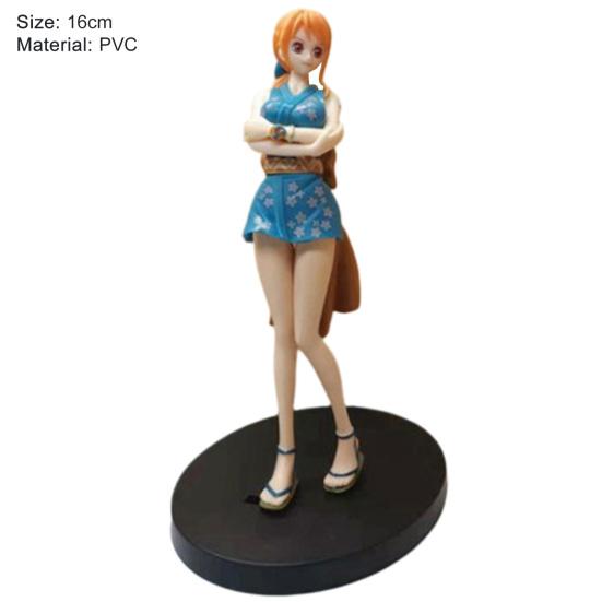 Anime Figure Realistic Shape Lovely Miniature Figurine One Piece Nami Action Figure Car Decor