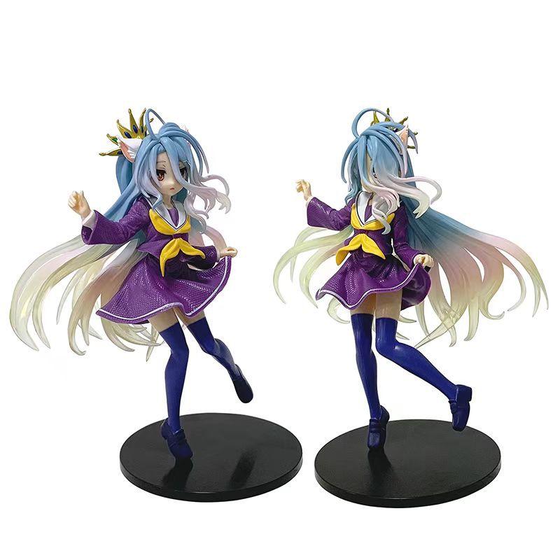 Аниме NGNL No Game No Life Белая "19см Фигурка Аниме Широ ПВХ Аниме Фигурки Действия Модель Коллекция Украшение Аниме Игрушка Подарок
