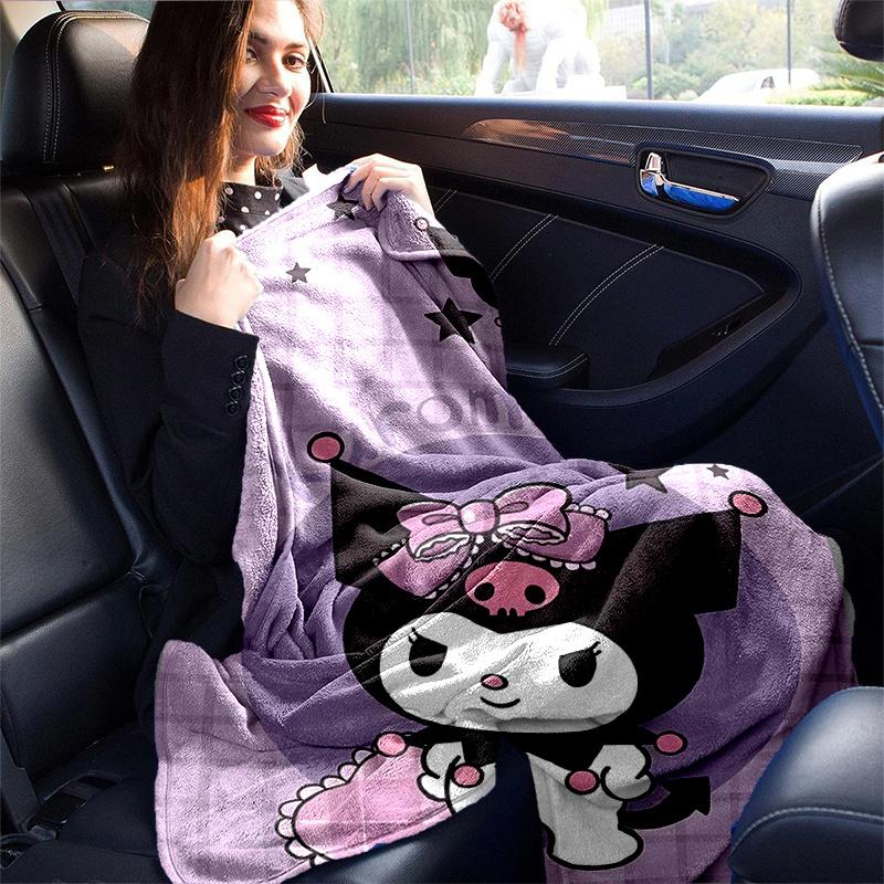 1pc Kuromi's Cute Halloween Adventure Blanket, Soft Throw Blanket, Warm Cozy Bedding Decor, Living Room, Travel, Camping, Car Blankets, Beach, Office