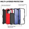 For iPhone 17 Pro Rugged Case PC + TPU Cell Phone Cover with Back Clip Kickstand