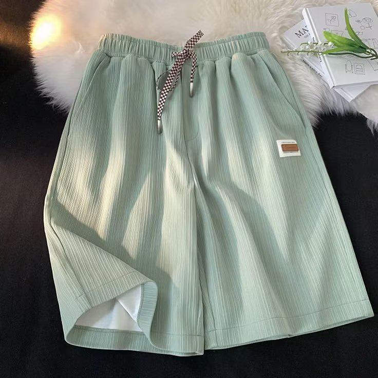 Trendy Japanese Casual Men's Loose Fit Solid Color Summer Sports Shorts