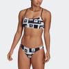 Adidas Logo Graphic Bikini Color Block Design Casual Sports Tankini Women Swimwear White Black H62031