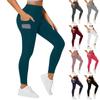 Women's Fashion Solid Color Pocket Yoga Pants Sporty Slimming Small Foot Casual Pants