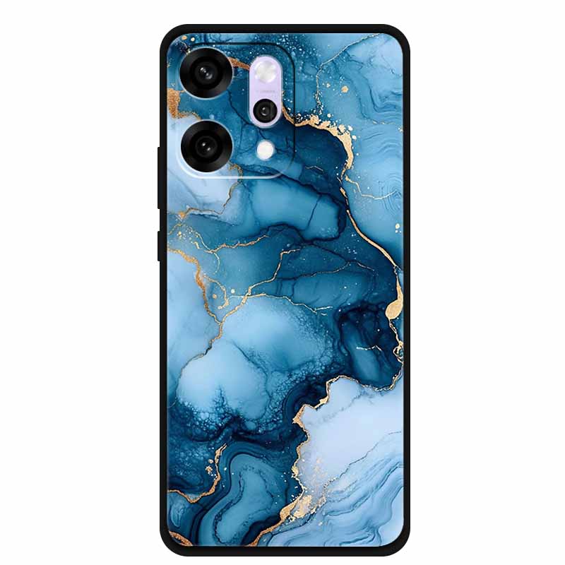 Мультяшный чехол для OPPO Reno 14 Pro, мягкий силиконовый чехол для телефона, Funda для OPPO Reno14Pro, черный ТПУ, защитный бампер, задняя крышка, мраморный, Para
