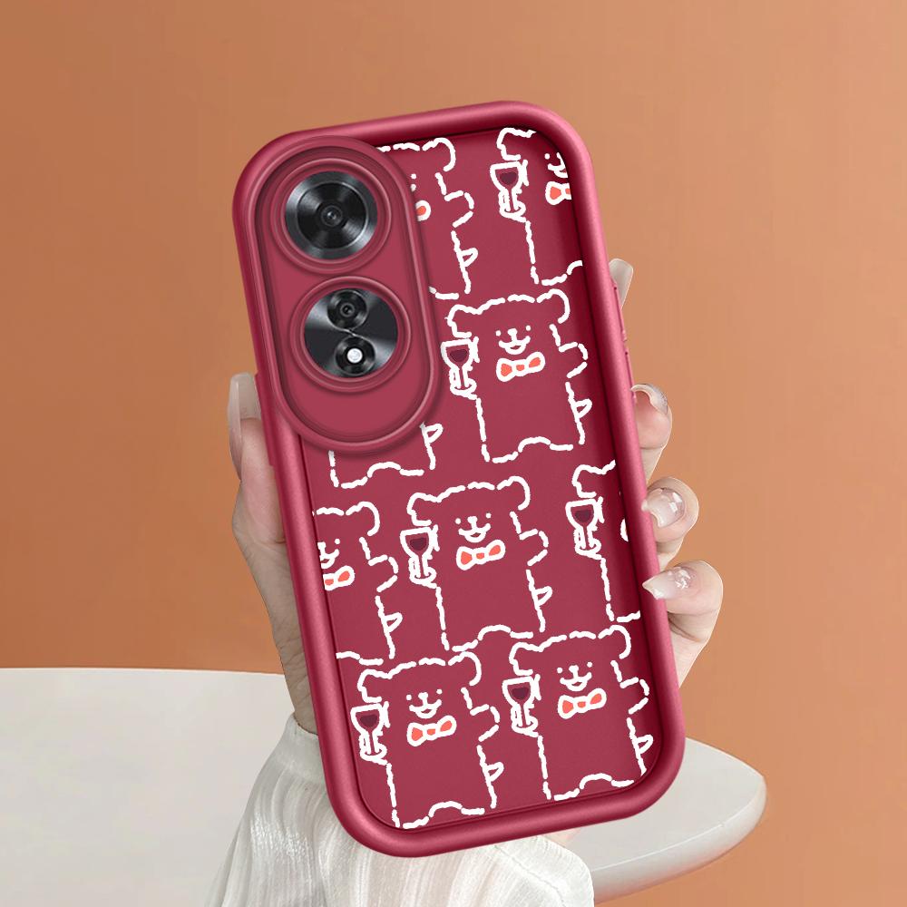 Для Realme 11 11x 12x 12 Pro C21 C30 C33 C35 C65 OPPO A18 A38 A60 A96 Reno 10 11 12 Pro Мягкий силиконовый квадратный чехол для телефона с рисунком мультяшной собаки