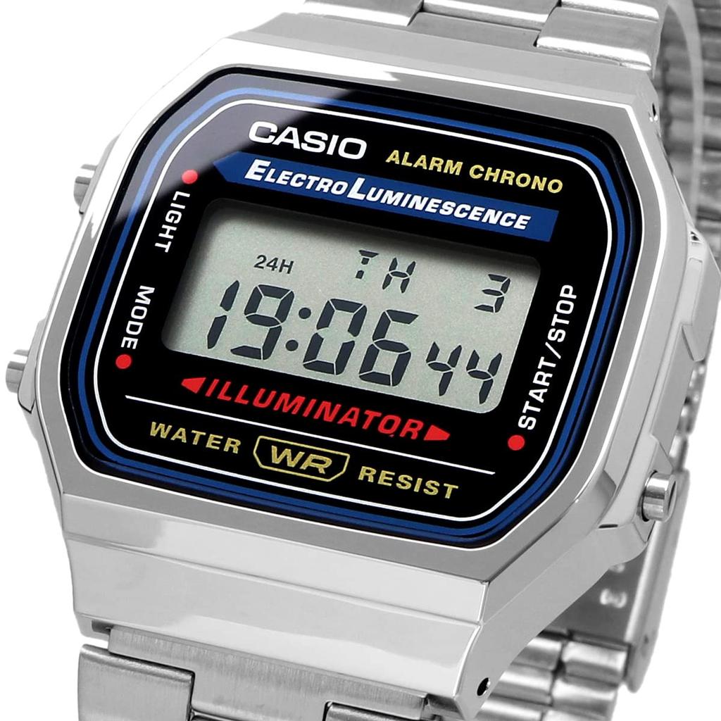 Casio Цифровые наручные часы, международная модель, стандартные, A168WA-1W, Мужские, Женские