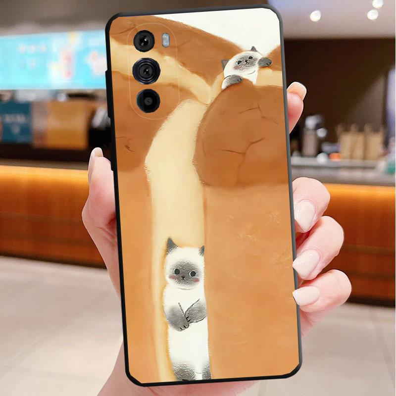 Fun Cat Phone Case For Motorola Edge 50 40 Pro 60 50 40 30 Ultra Neo Fusion Moto G Play G Stylus G Power G