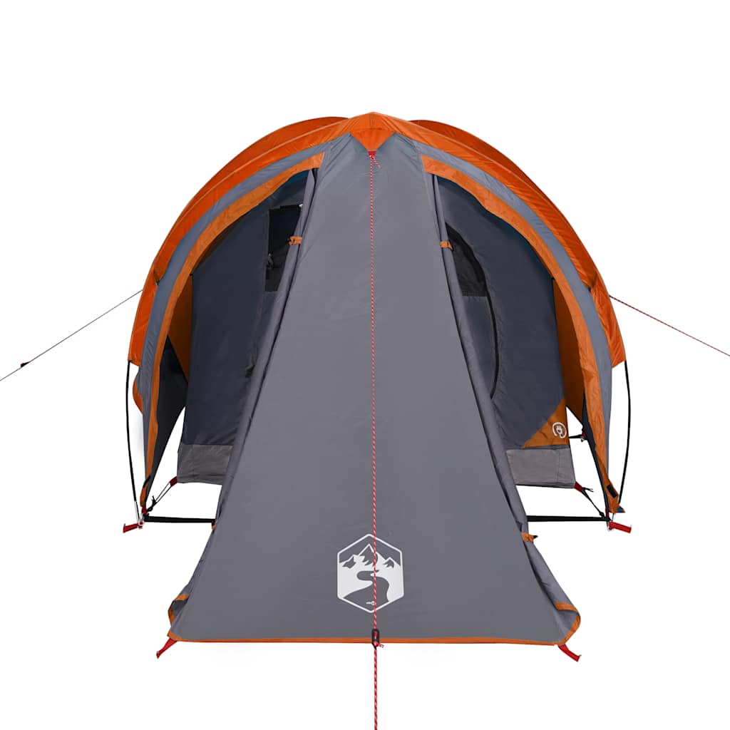 Dome Camping Tent for 2 Persons Grey and Orange Waterproof